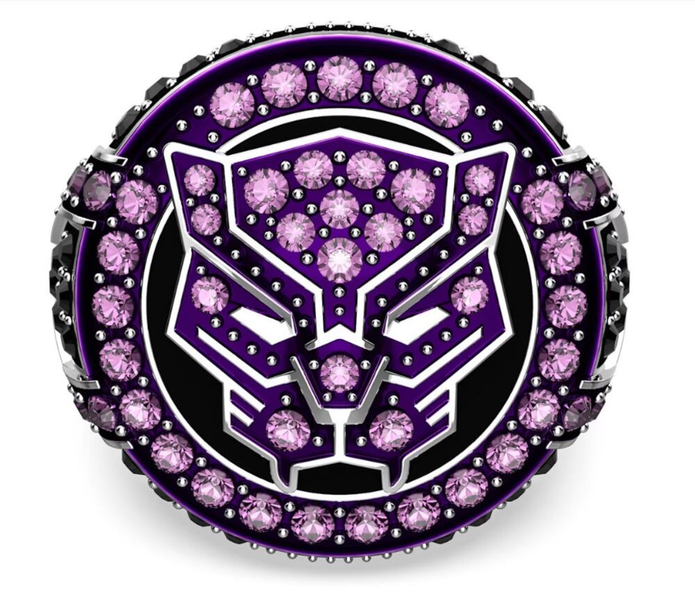 Swarovski Black Panther MARVEL Ring, Purple, Rhodium Plated 55 USA 7 Unisex